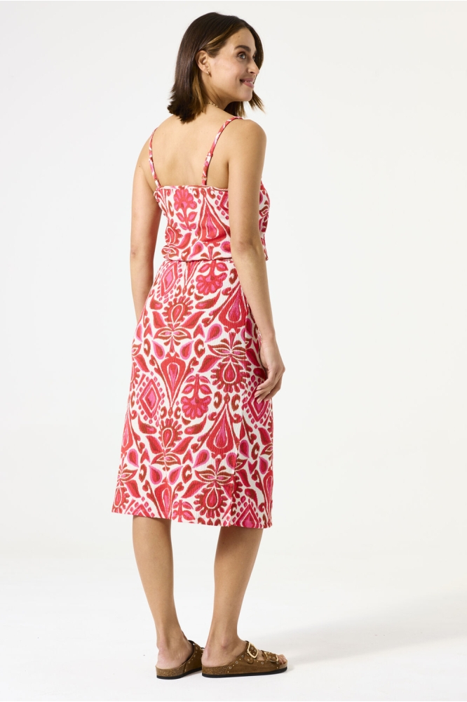 SINGLET MET PRINT E50220 3979 RUBY RED